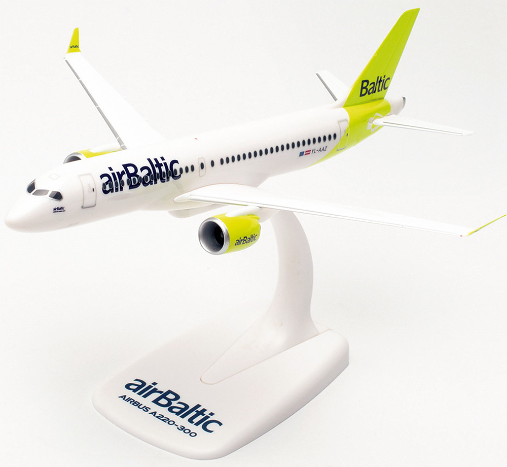 Модель самолета Herpa Snap-Fit 613637 Airbus A220-300 AirBaltic 1:200